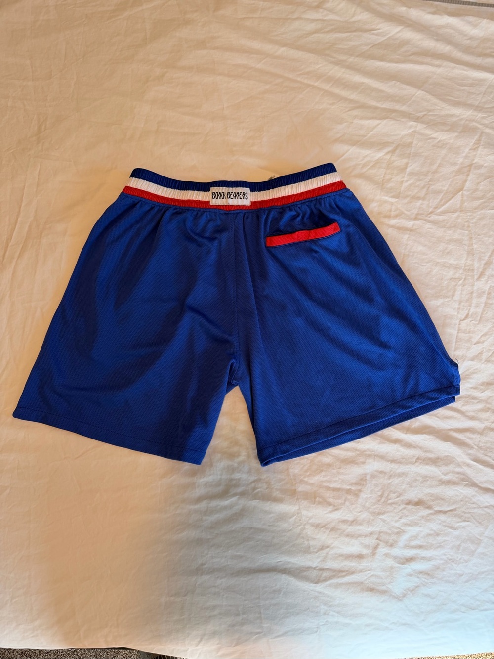 Men's Athletic Shorts in Royal Blue with Red Trim